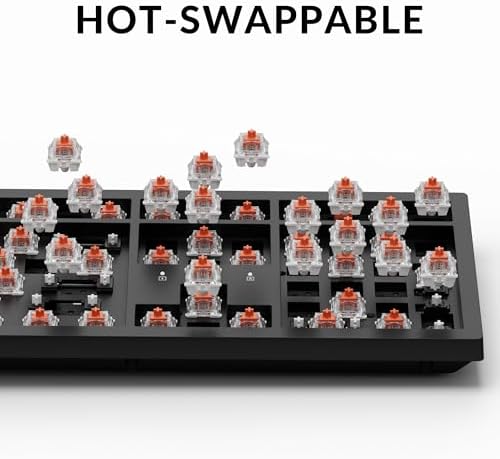 Keychron K10 Pro Wireless Custom Mechanical Keyboard  QMK/VIA Programmable Bluetooth/Wired White Backlight  Hot swappable Keychron K Pro Brown Switch   For Mac Windows Linux