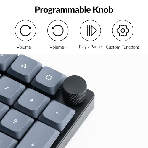 Keychron K17 Pro Wireless/Wired Custom Mechanical Keyboard Ultra Slim 96  Layout QMK/VIA Programmable Knob RGB Backlight with Hot Swappable Low Profile Gateron Brown Switch for Mac Windows Linux