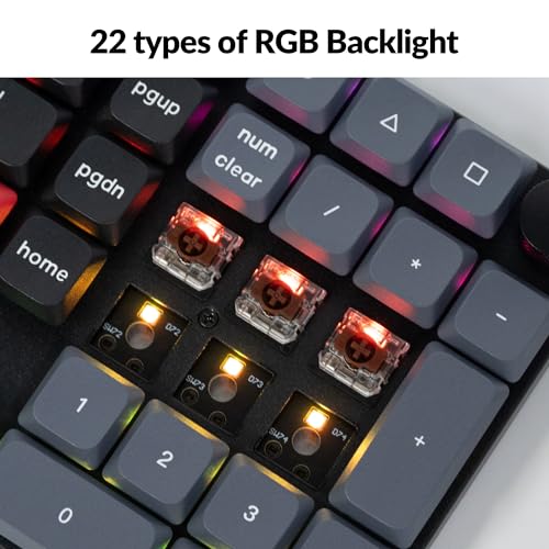 Keychron K17 Pro Wireless/Wired Custom Mechanical Keyboard Ultra Slim 96  Layout QMK/VIA Programmable Knob RGB Backlight with Hot Swappable Low Profile Gateron Brown Switch for Mac Windows Linux