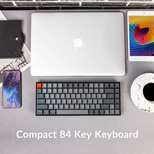 Keychron K2 75  Layout Bluetooth Wireless Mechanical Keyboard K Pro Brown Switch/White LED Backlit/USB C/Anti Ghosting/N Key Rollover  84 Keys Gaming Keyboard for Mac Windows Version 2