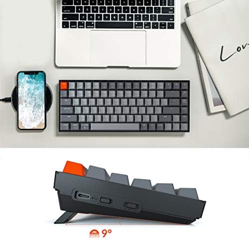 Keychron K2 75  Layout Bluetooth Wireless Mechanical Keyboard K Pro Brown Switch/White LED Backlit/USB C/Anti Ghosting/N Key Rollover  84 Keys Gaming Keyboard for Mac Windows Version 2