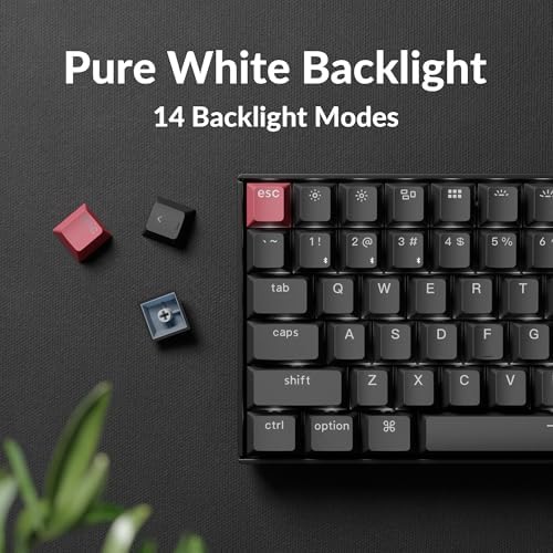 Keychron K2 75  Layout Bluetooth Wireless Mechanical Keyboard K Pro Brown Switch/White LED Backlit/USB C/Anti Ghosting/N Key Rollover  84 Keys Gaming Keyboard for Mac Windows Version 2
