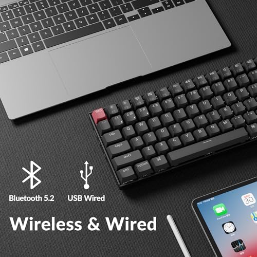 Keychron K2 75  Layout Bluetooth Wireless Mechanical Keyboard K Pro Brown Switch/White LED Backlit/USB C/Anti Ghosting/N Key Rollover  84 Keys Gaming Keyboard for Mac Windows Version 2