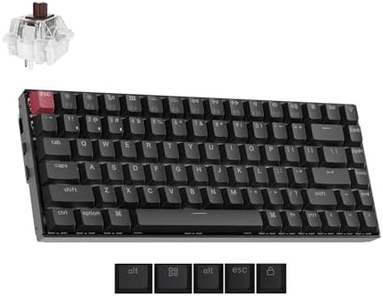Keychron K2 75  Layout Bluetooth Wireless Mechanical Keyboard K Pro Brown Switch/White LED Backlit/USB C/Anti Ghosting/N Key Rollover  84 Keys Gaming Keyboard for Mac Windows Version 2