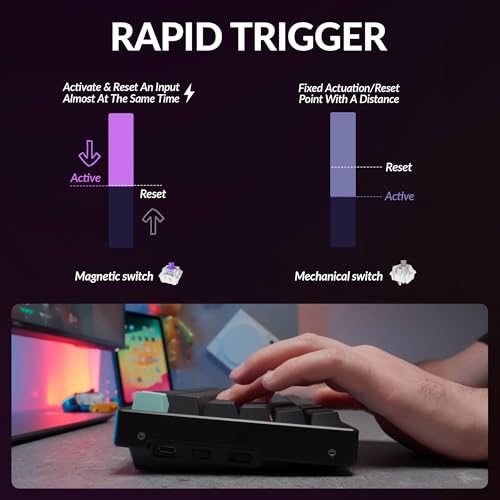 Keychron K2 HE Rapid Trigger Wireless Custom Mechanical Keyboard with Hall Effect Gateron Double Rail Magnetic Switch  QMK 2 4 GHz Bluetooth 5 2 RGB Compatible with Mac Windows Linux   Aluminum