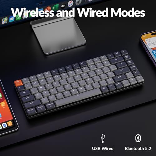 Keychron K3 Version 2  84 Keys Ultra Slim Wireless Bluetooth/USB Wired Mechanical Keyboard with White LED Backlit  Low Profile Keychron Mechanical Red Switch Compatible with Mac Windows