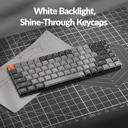 Keychron K3 Version 2  84 Keys Ultra Slim Wireless Bluetooth/USB Wired Mechanical Keyboard with White LED Backlit  Low Profile Keychron Mechanical Red Switch Compatible with Mac Windows