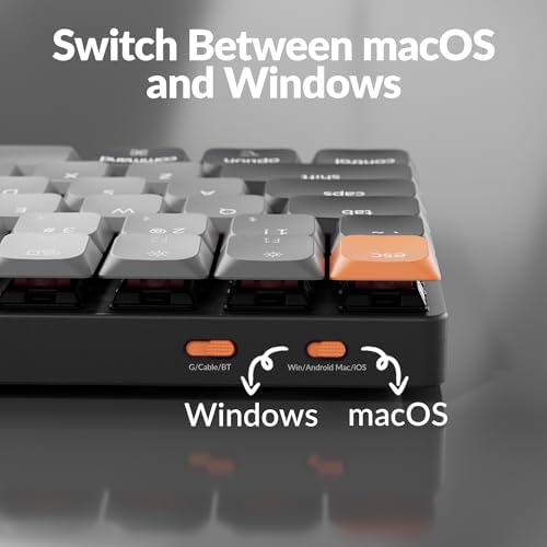 Keychron K3 Version 2  84 Keys Ultra Slim Wireless Bluetooth/USB Wired Mechanical Keyboard with White LED Backlit  Low Profile Keychron Mechanical Red Switch Compatible with Mac Windows