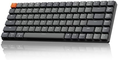 Keychron K3 Versión 2, Teclado mecánico inalámbrico Bluetooth/USB con 84 teclas ultradelgado con retroiluminación LED blanca, interruptor mecánico Keychron de perfil bajo en rojo compatible con Mac y