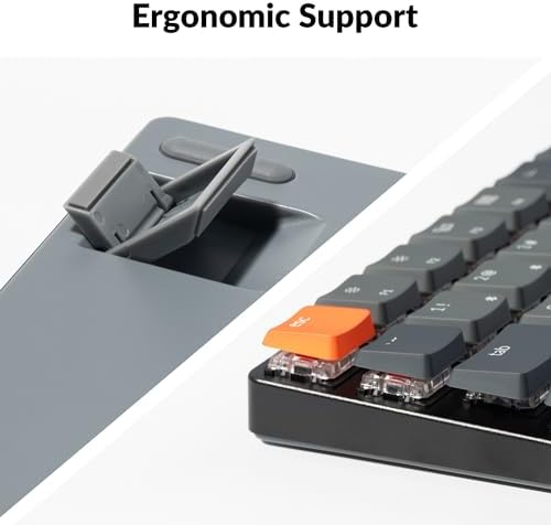 Keychron K3 Versión 2, Teclado mecánico inalámbrico Bluetooth/USB con 84 teclas ultradelgado con retroiluminación LED blanca, interruptor mecánico Keychron de perfil bajo en rojo compatible con Mac y