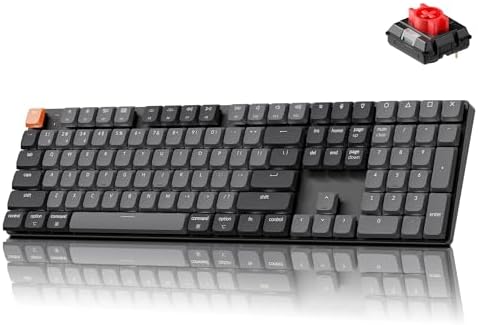 Keychron K5 Version 2 Wireless Bluetooth 5 2 Mechanical Keyboard  Low Profile Milk POM Switch 100  Full Size Layout QMK Programmable  White Backlit with Shine Through Keycaps for Mac Windows Linux