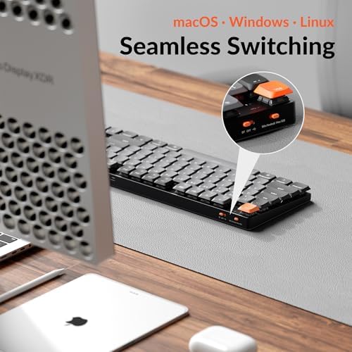 Keychron K5 Version 2 Wireless Bluetooth 5 2 Mechanical Keyboard  Low Profile Milk POM Switch 100  Full Size Layout QMK Programmable  White Backlit with Shine Through Keycaps for Mac Windows Linux