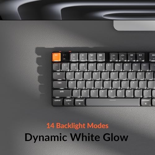 Keychron K5 Version 2 Wireless Bluetooth 5 2 Mechanical Keyboard  Low Profile Milk POM Switch 100  Full Size Layout QMK Programmable  White Backlit with Shine Through Keycaps for Mac Windows Linux
