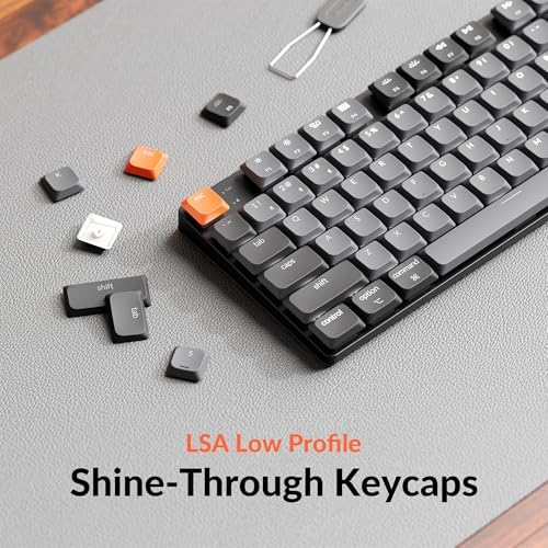 Keychron K5 Version 2 Wireless Bluetooth 5 2 Mechanical Keyboard  Low Profile Milk POM Switch 100  Full Size Layout QMK Programmable  White Backlit with Shine Through Keycaps for Mac Windows Linux