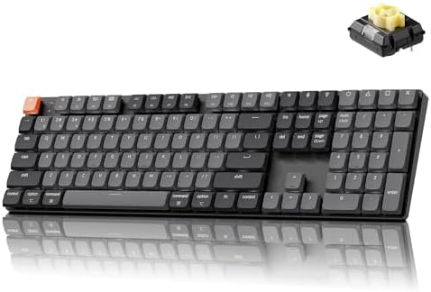 Keychron K5 Version 2 Wireless Bluetooth 5 2 Mechanical Keyboard  Low Profile Milk POM Switch 100  Full Size Layout QMK Programmable  White Backlit with Shine Through Keycaps for Mac Windows Linux