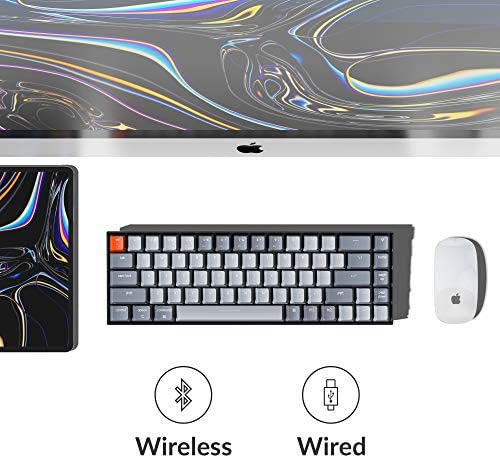 Keychron K6 Bluetooth 5 1 Wireless Mechanical Keyboard with Keychron K Pro Brown Switch/LED Backlit/Rechargeable Battery  68 Keys Compact Keyboard Compatible with Mac Windows
