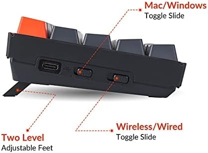 Keychron K6 Bluetooth 5 1 Wireless Mechanical Keyboard with Keychron K Pro Brown Switch/LED Backlit/Rechargeable Battery  68 Keys Compact Keyboard Compatible with Mac Windows