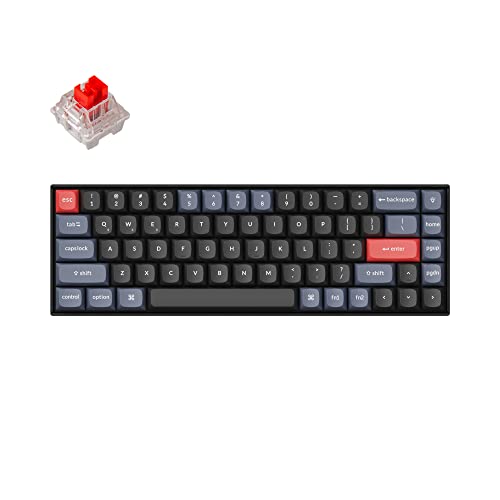 Keychron K6 Pro Wireless Custom Mechanical Keyboard  QMK/Launcher Programmable Macro  Hot Swappable Keychron K Pro Red Switch Keyboard  65  Layout RGB Backlit Office Keyboard for Mac Windows Linux