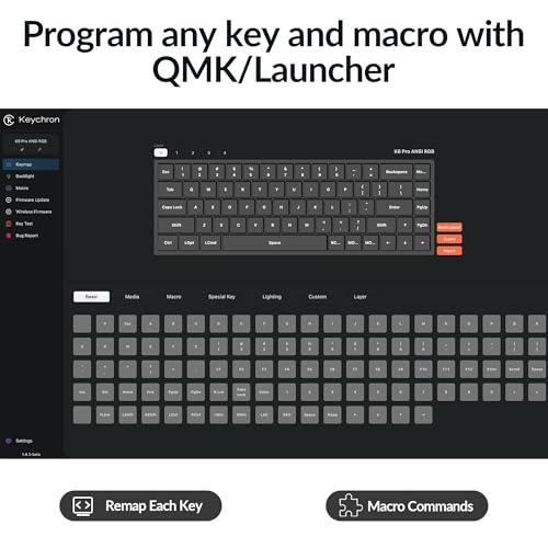Keychron K6 Pro Wireless Custom Mechanical Keyboard  QMK/Launcher Programmable Macro  Hot Swappable Keychron K Pro Red Switch Keyboard  65  Layout RGB Backlit Office Keyboard for Mac Windows Linux
