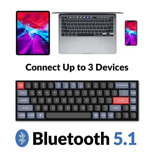 Keychron K6 Pro Wireless Custom Mechanical Keyboard  QMK/Launcher Programmable Macro  Hot Swappable Keychron K Pro Red Switch Keyboard  65  Layout RGB Backlit Office Keyboard for Mac Windows Linux