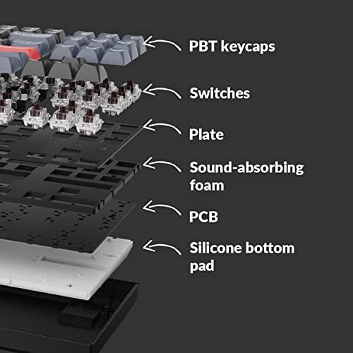 Keychron K8 Pro QMK/VIA Wireless Mechanical Keyboard  Hot Swappable TKL Custom Programmable Macro Wired Keyboard with Gateron G Pro Brown Switch  White Backlit  PBT Keycaps for Mac Windows Linux