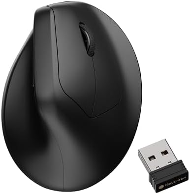 Keychron M5 8K Vertical Ergonomic Mouse Wireless  2 4 GHz/Bluetooth 5 3/Wired Computer Mice Rechargeable  5 Levels Up to 30K DPI with Programmable Buttons for Laptop macOS/Windows   Black