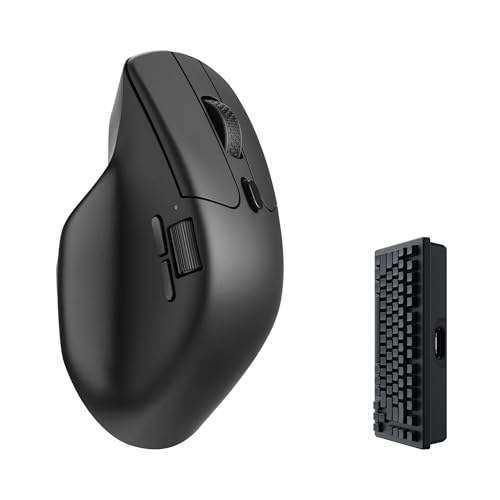 Keychron M6 4000 Hz Wireless Bluetooth 5 1/2 4 GHz/Wired Optical Mouse  Lightweight 78g Programmable PixArt 3395 Sensor with up to 26K DPI/ 650 IPS for Windows Mac Linux   Black