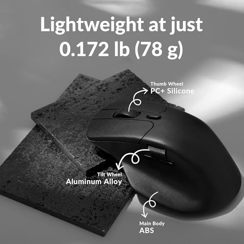 Keychron M6 4000 Hz Wireless Bluetooth 5 1/2 4 GHz/Wired Optical Mouse  Lightweight 78g Programmable PixArt 3395 Sensor with up to 26K DPI/ 650 IPS for Windows Mac Linux   Black