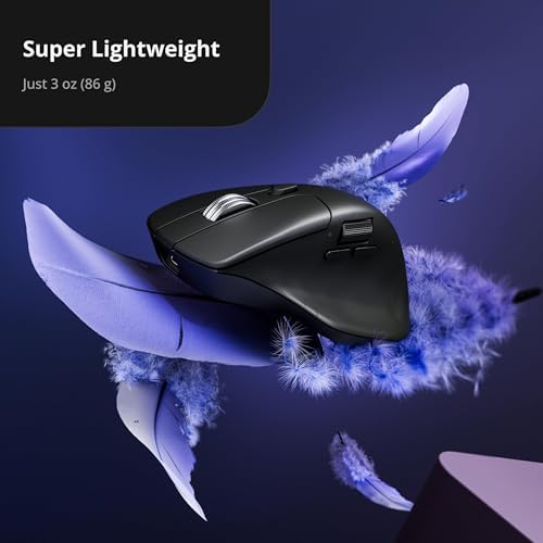 Keychron M6 8000 Hz ratón inalámbrico con Bluetooth 2,4 GHz/conexión por cable, cuerpo ligero con sensor programable PixArt 3950 para Windows, Mac, Linux - Negro