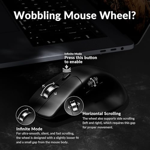 Keychron M6 Silent Wireless Gaming Mouse  1000Hz  Bluetooth 5 3/2 4GHz/Wired  PixArt 3395 Sensor  26K DPI   86g  On Board Memory Profiles for Plug & Play  Programmable for Mac/Windows/Linux   Black