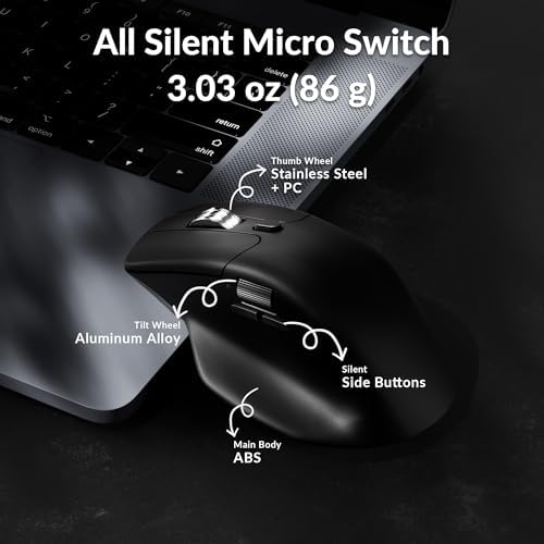 Keychron M6 Silent Wireless Gaming Mouse  1000Hz  Bluetooth 5 3/2 4GHz/Wired  PixArt 3395 Sensor  26K DPI   86g  On Board Memory Profiles for Plug & Play  Programmable for Mac/Windows/Linux   Black