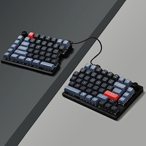 Keychron Q11 QMK/VIA TKL Split Keyboard Ergonomic  91 Keys 75  Layout Wired Mechanical Gaming Keyboard Mac & Windows with Full Alu Frame  PBT Keycaps & Knobs  RGB Backlight Hot Swappable Red Switch