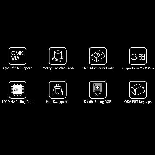 Keychron Q11 QMK/VIA TKL Split Keyboard Ergonomic  91 Keys 75  Layout Wired Mechanical Gaming Keyboard Mac & Windows with Full Alu Frame  PBT Keycaps & Knobs  RGB Backlight Hot Swappable Red Switch