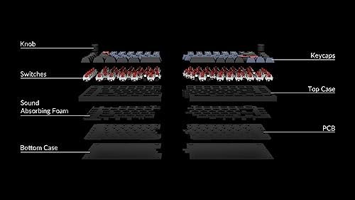 Keychron Q11 QMK/VIA TKL Split Keyboard Ergonomic  91 Keys 75  Layout Wired Mechanical Gaming Keyboard Mac & Windows with Full Alu Frame  PBT Keycaps & Knobs  RGB Backlight Hot Swappable Red Switch