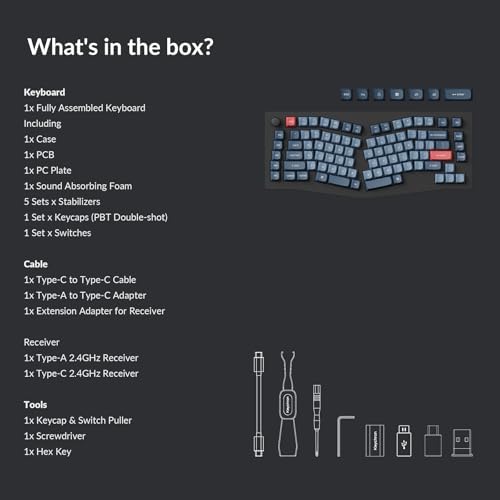 Keychron V10 Max Ergonomic Wireless Mechanical Keyboard  QMK/VIA Custom RGB Gaming Keyboard  75  88 Hot Swappable Keys 3 Modes Bluetooth 2 4Ghz USB C with OSA PBT Keycaps & Knob for MacOS & Windows