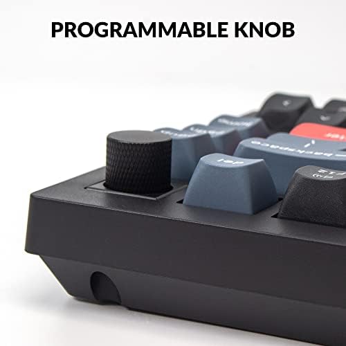 Keychron V1 75  Wired Mechanical Keyboard  QMK/VIA Programmable  Hot swappable Red Switches  Compatible with Mac Windows Linux   Carbon Black