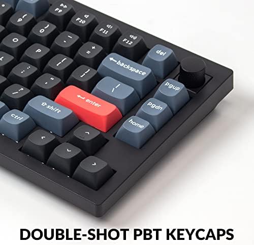 Keychron V1 75  Wired Mechanical Keyboard  QMK/VIA Programmable  Hot swappable Red Switches  Compatible with Mac Windows Linux   Carbon Black