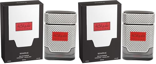 Khadlaj Shiyaaka Silver Eau de Parfum Spray para hombre, 3.4 onzas