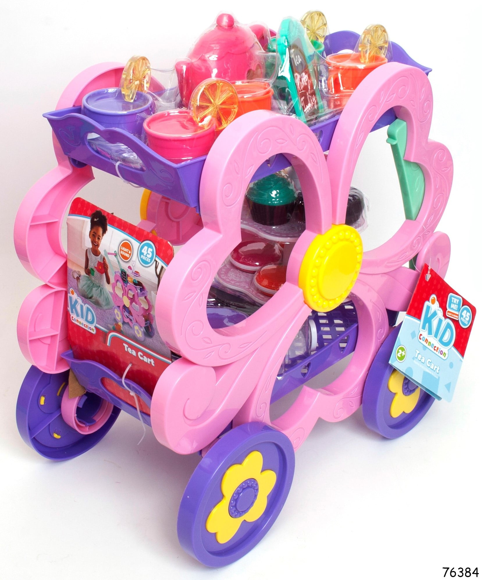 Kid Connection Flower Tea Cart Play Set  45 Pieces  Toddler Toys