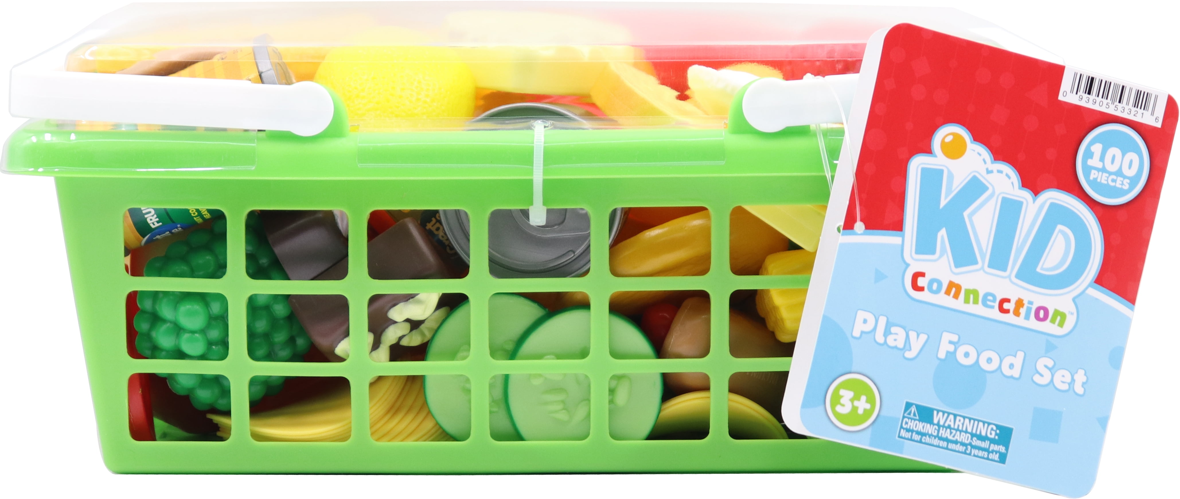 Kid Connection Play Food Basket  100 Pieces  Toddler Toys