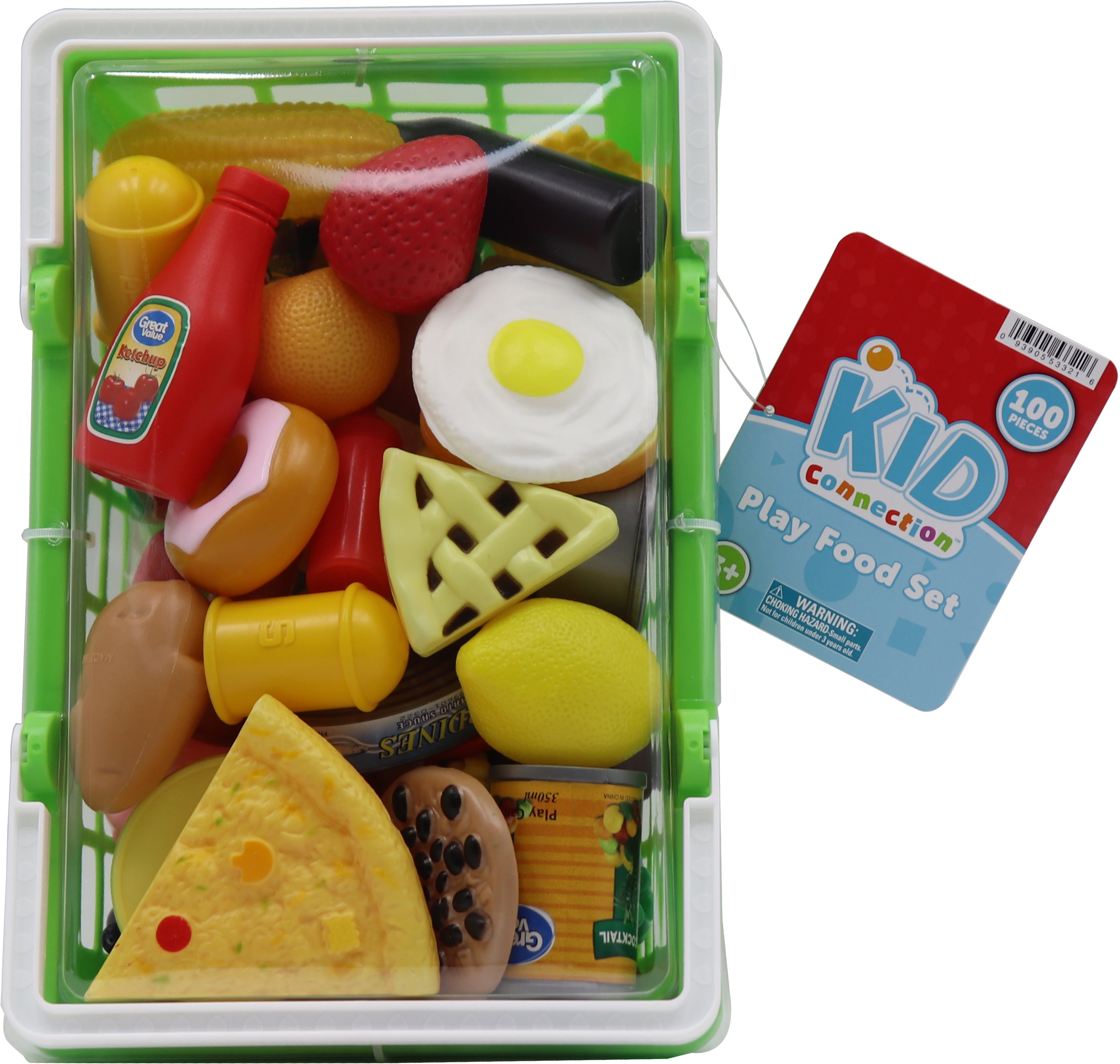 Kid Connection Play Food Basket  100 Pieces  Toddler Toys