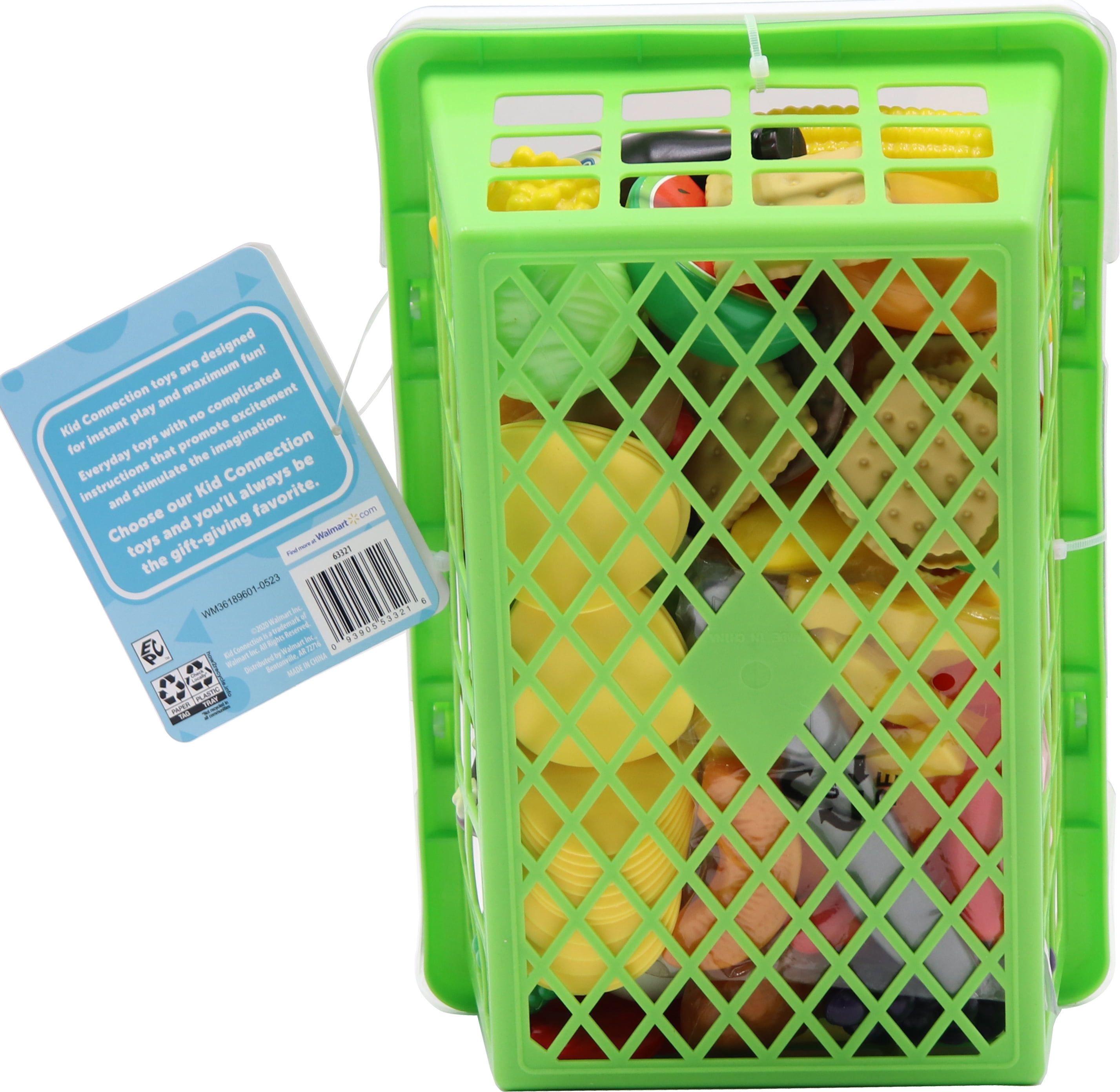 Kid Connection Play Food Basket  100 Pieces  Toddler Toys