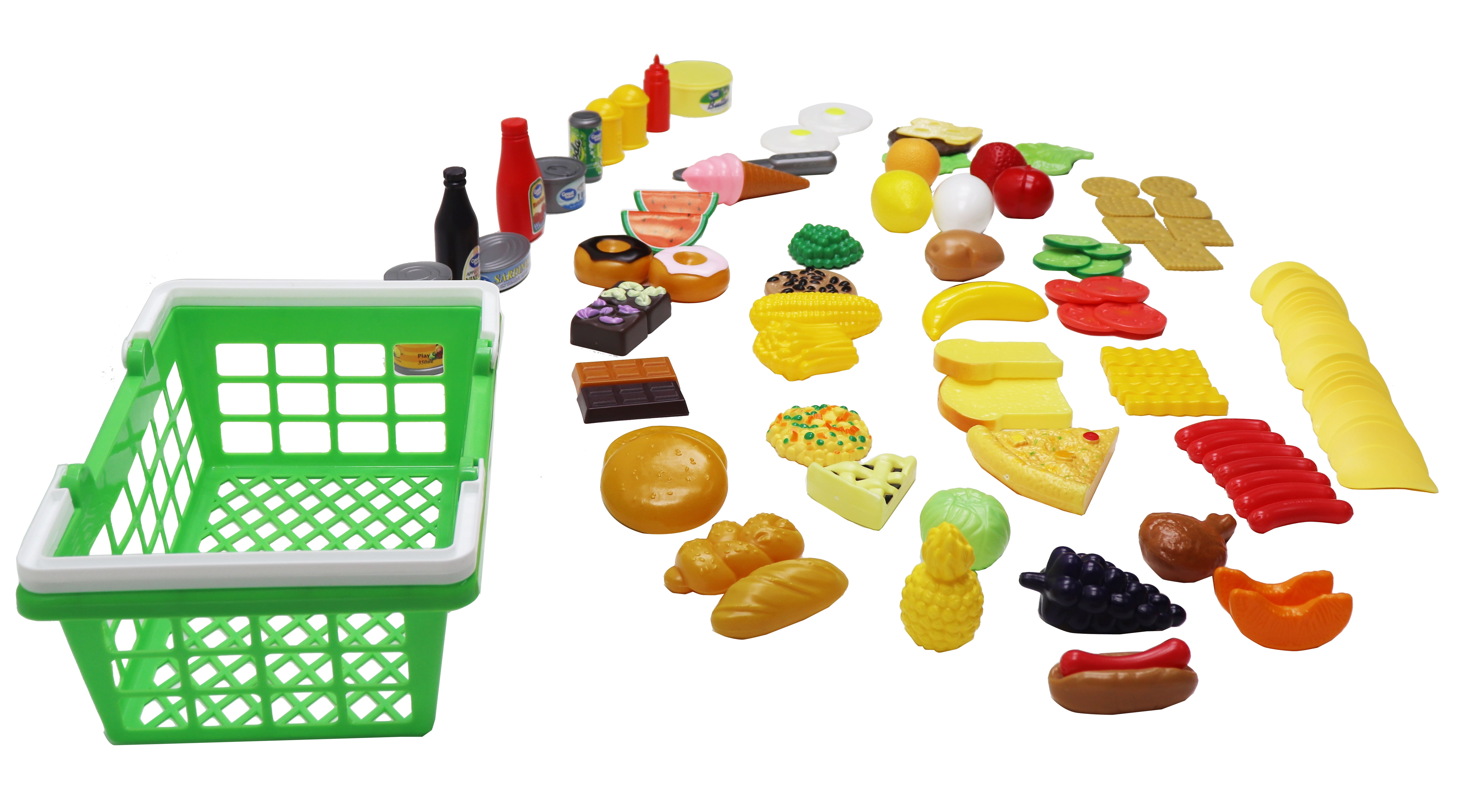 Kid Connection Play Food Basket  100 Pieces  Toddler Toys
