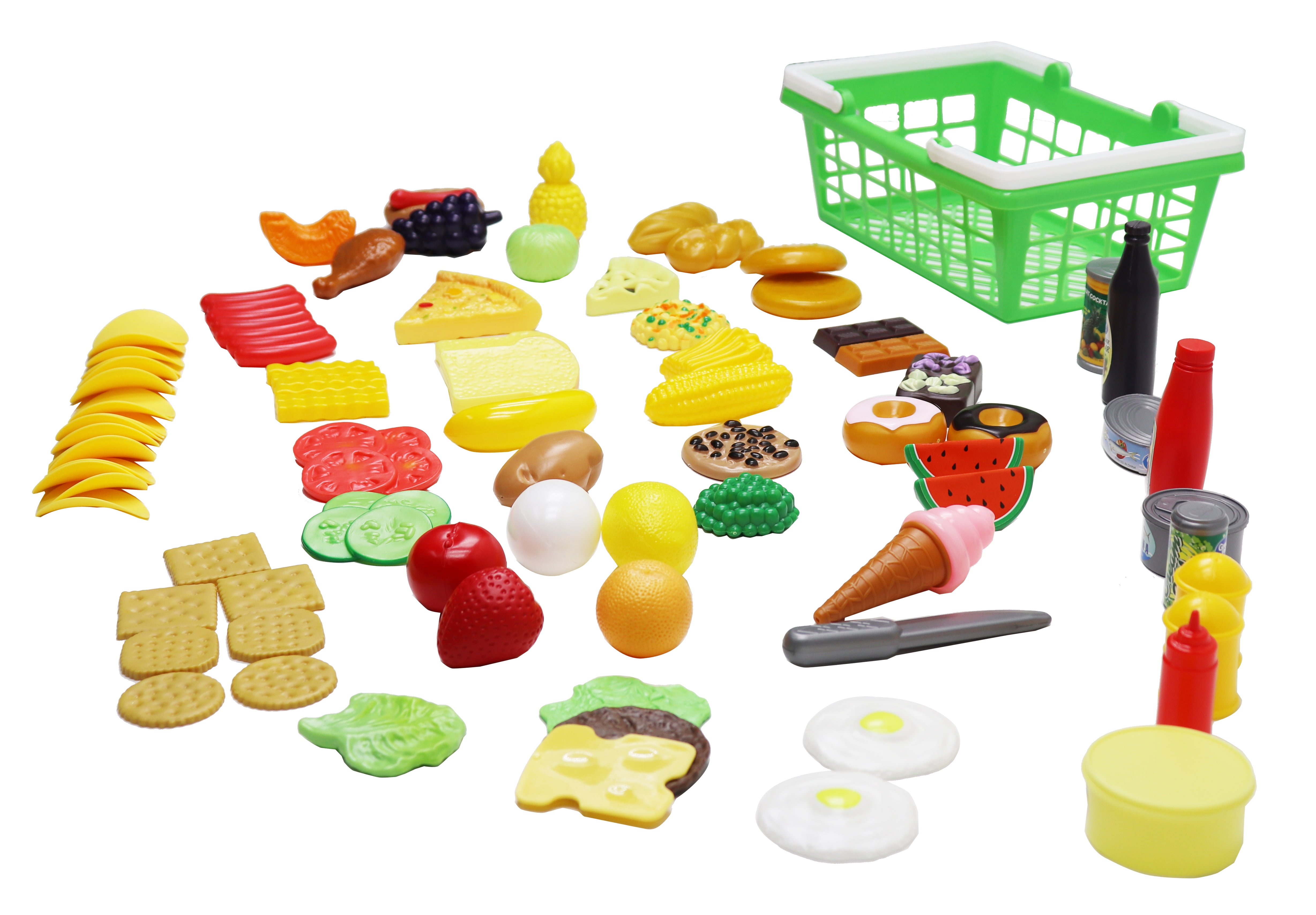 Kid Connection Play Food Basket  100 Pieces  Toddler Toys