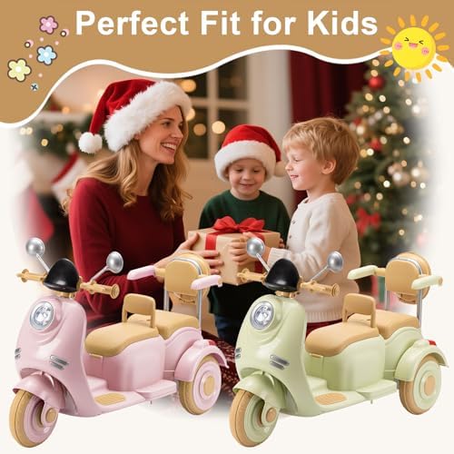 Kids Electric Motorcycle  Electric Scooter for 3 8  3 Wheel 12V Electric Ride On Scooter with Light Ride  Music  USB with Storage Compartments & Soft Start  Motorcycle for Girls  Pink