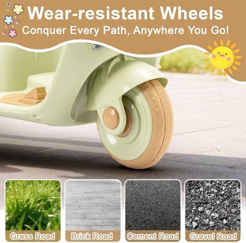 Kids Electric Motorcycle  Electric Scooter for 3 8  3 Wheel 12V Electric Ride On Scooter with Light Ride  Music  USB with Storage Compartments & Soft Start  Motorcycle for Girls  Pink