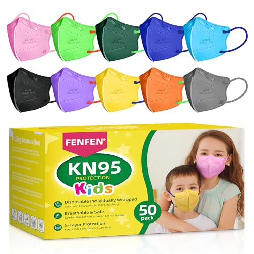 Kids KN95 Face Mask Disposable   50 Pack KN95 Kid Masks Children Small Size Kids Breathable KN95 Mask Mascaras KN95 Para Ni os