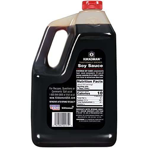 Kikkoman   Traditionally Brewed Soy Sauce  All Purpose Seasoning   1 Gallon  Pack of 1