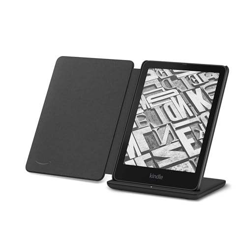 Kindle Paperwhite Signature Edition Essentials Bundle including All new Kindle Paperwhite Signature Edition  32GB    Black  Premium Leather Cover   Walnut  and Wireless Charging Dock