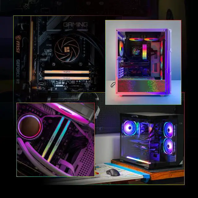 KingBank RGB Computer Desktop Memory Ram DDR5 32GB 2x16GB  6000MT/s  CL30 1 35V Overclocking XMP 3 0 & Expo with Heatsink for PC Gaming/Office/PS